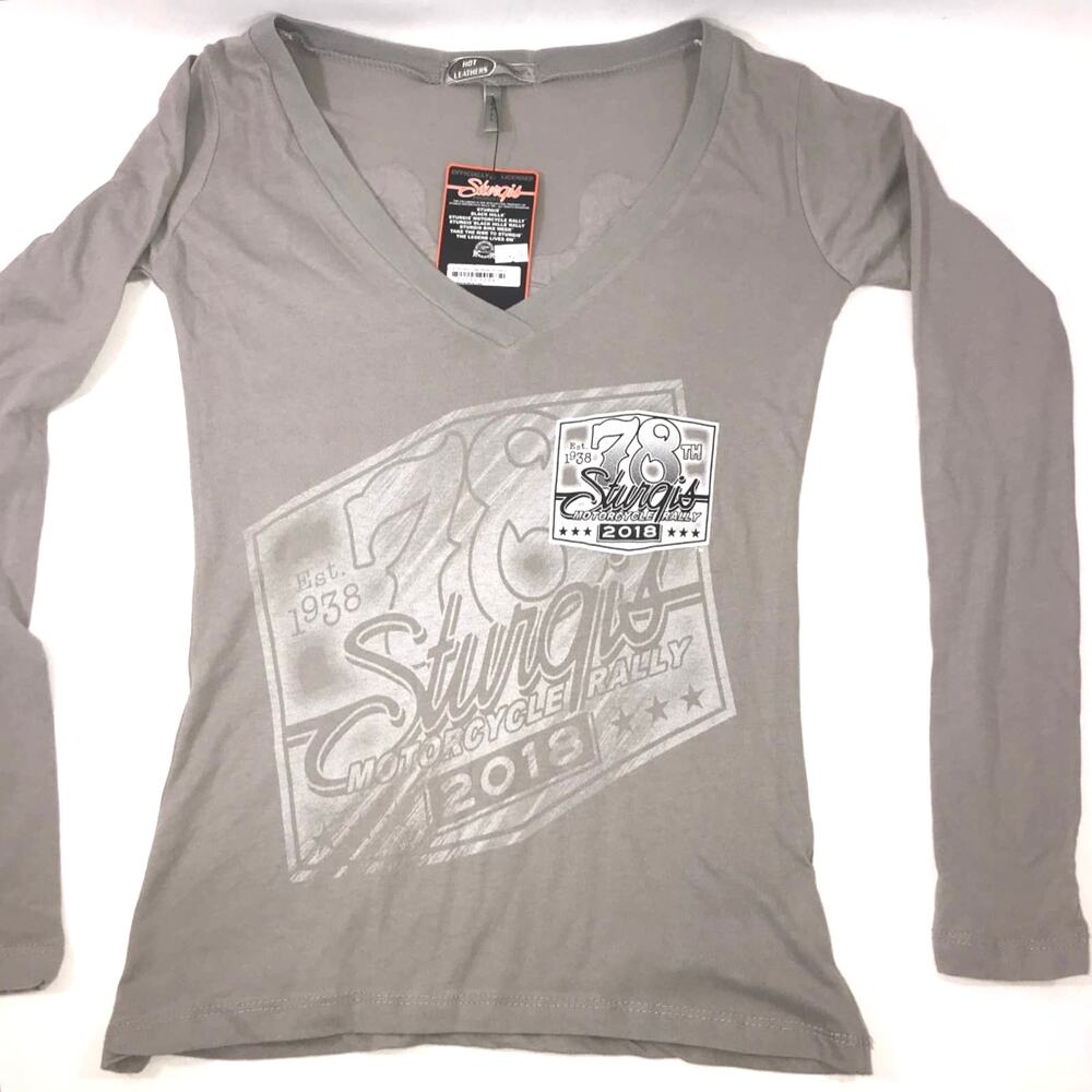 Sturgis 2018 Women's Long Sleeve V-Neck Tee Size Small NWT